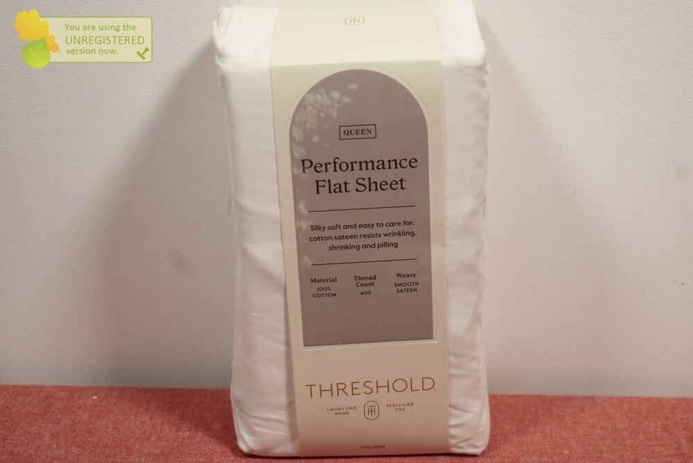 Threshold 400 Thread Count Performance Flat Sheet White Queen--